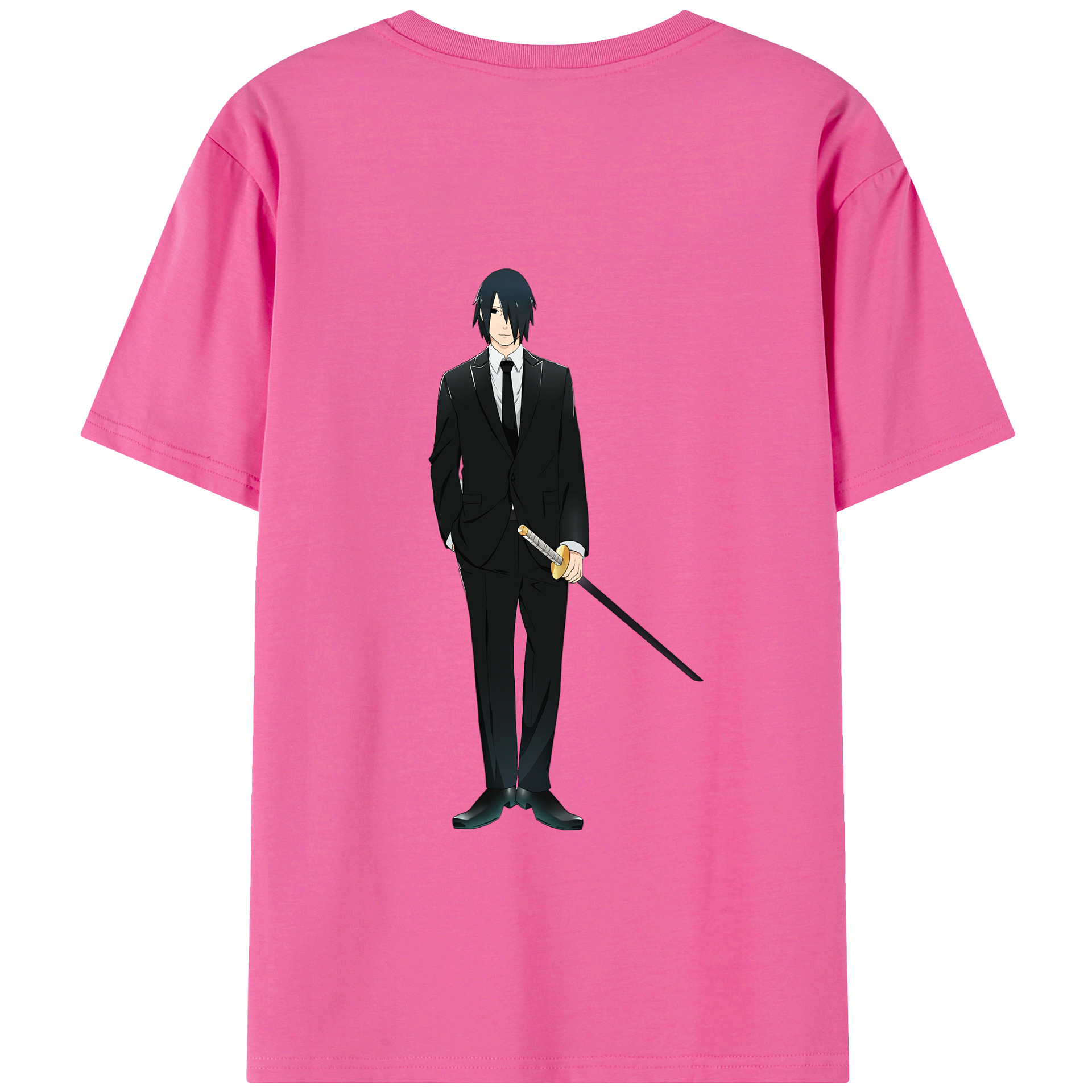 （画像用） NARUTO -ナルト- うちは サスケ Uchiha Sasuke レディース半袖Tシャツ(バックプリント)